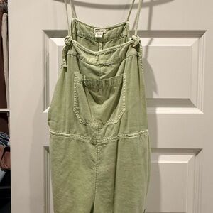 Billabong Light Green Cotton Jumpsuit with Front Pocket